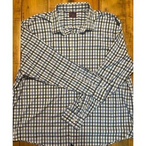 UNTUCKit XXXLC Blue Checkered Button‎ Down Shirt Long Sleeve